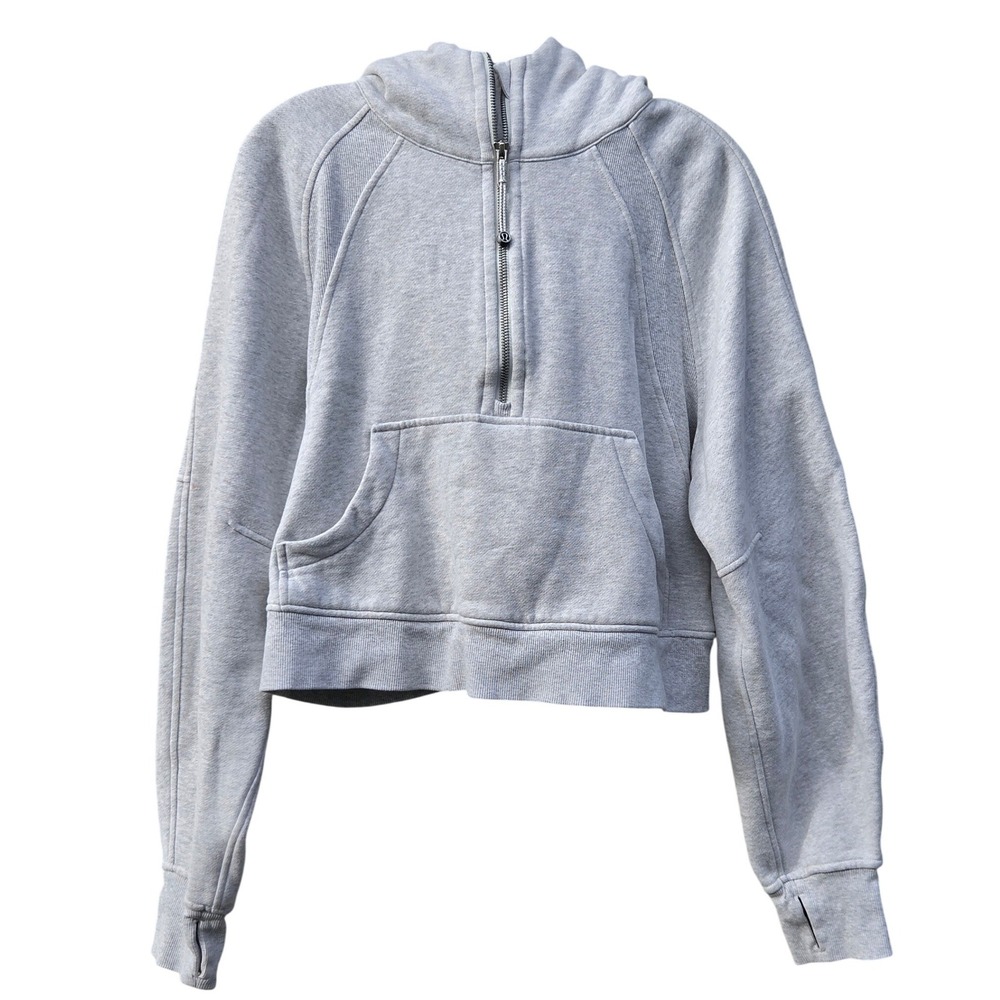 Lululemon Scuba Oversized Half-Zip Hoodie Core Ultra Light Grey XS/S Sporty Logo